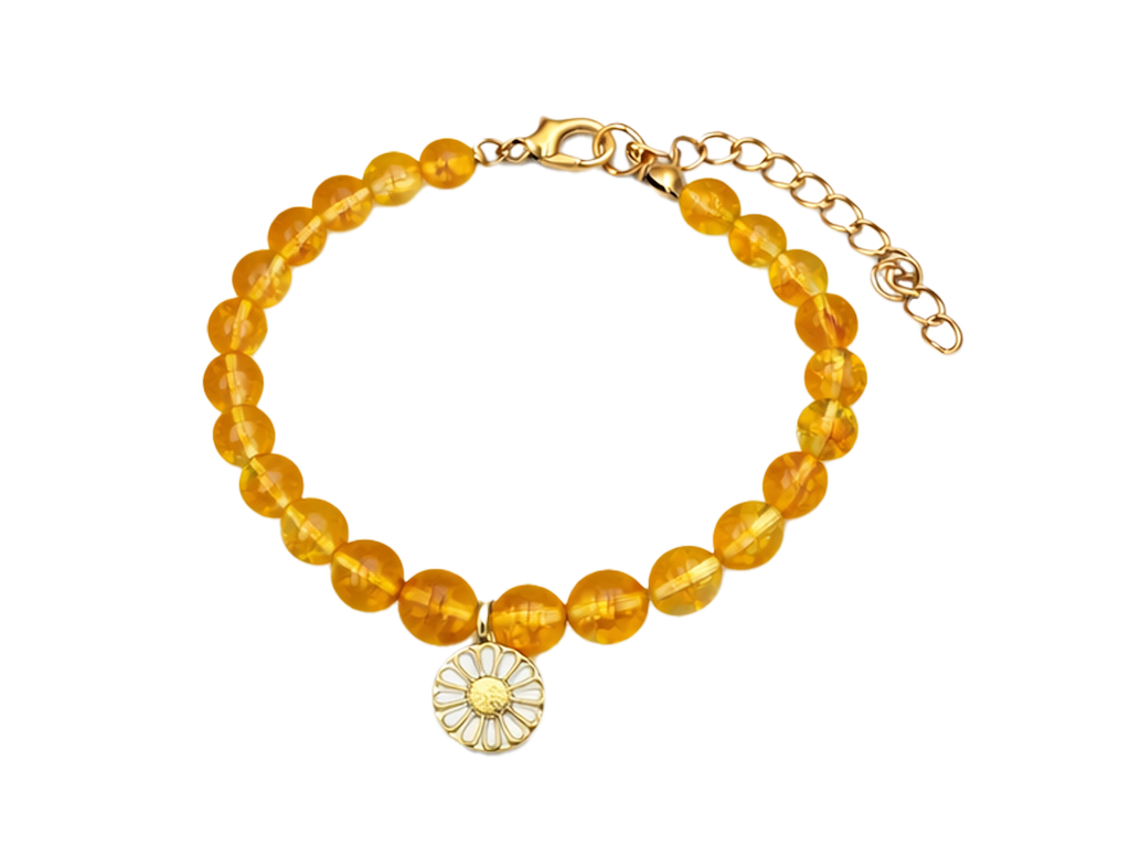 Armbånd Citrin m/Blomst