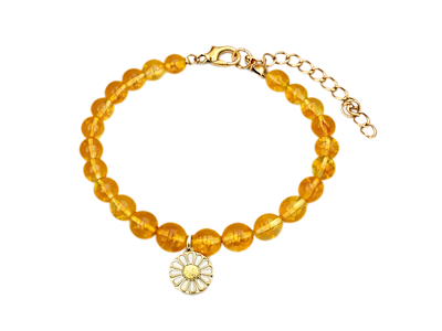 Armbånd Citrin m/Blomst