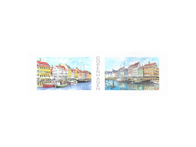 Postcard, Nyhavn Ships 5,5 x 17 cm.