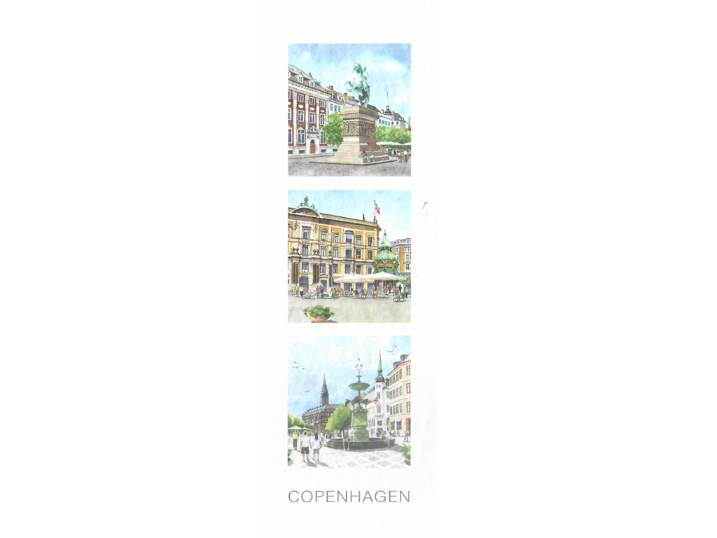 Bogmærke Absalon / Cafe / Storkespringvand 5,5 x 17 cm.