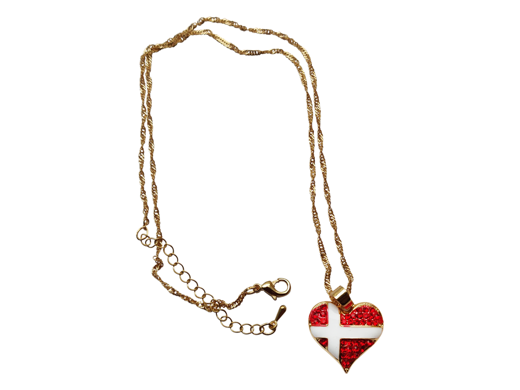 Necklace Heart Flag Gold