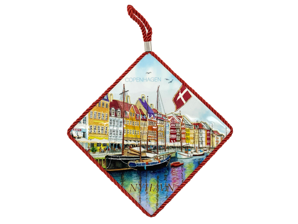 Bordskåner, Nyhavn Flag 17x17 cm.