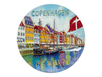 Magnet Nyhavn flag rund