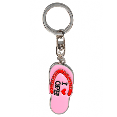 Keyholder Flip Flop I Love CPH Pink Metal - 