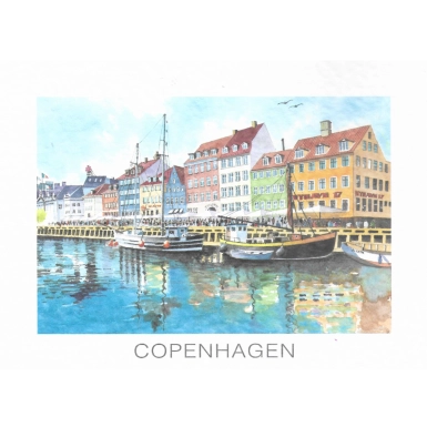 Postkort, Nyhavn Skibe 16,5 x 12 cm. - 