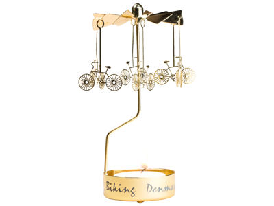 Rotary Candle Holder Bicycles Gold