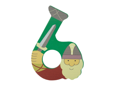 Wooden Number Viking 6