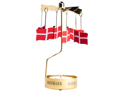 Rotary Candle Holder Danish Flags