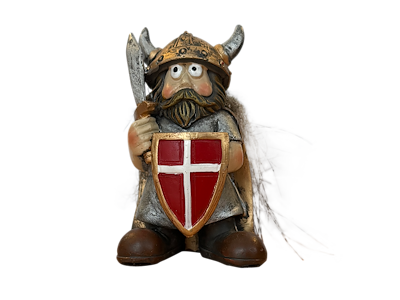Viking with sword and shield + Danish flag