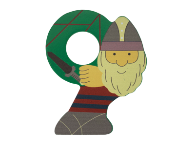 Wooden Number Viking 9