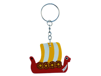 Keyring, Viking Ship Yellow And Red