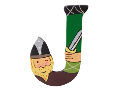 Wooden Letter Viking J
