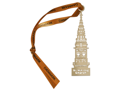 Bookmark Saint Nikolaj Church Gold Color Plated Metal