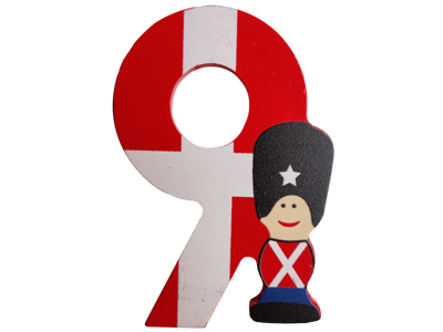 Wooden Number Guardsman And Flag 9