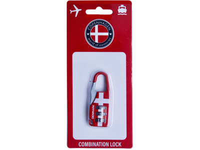Suitcase Lock Danish Flag