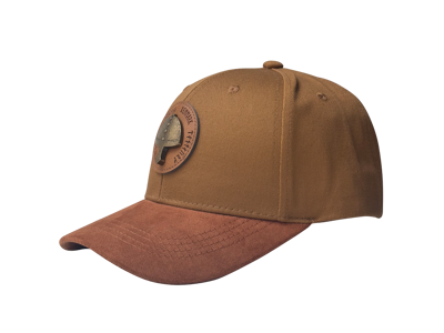 Cap, Metal Viking Helmet Leather Patch, Caramel Brown