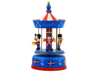 Wooden Carousel Wonderful Copenhagen Guardsmen With Music