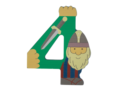 Wooden Number Viking 4