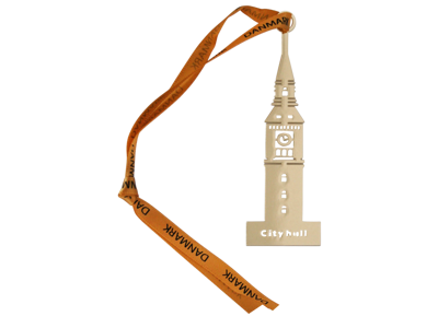 Bookmark City Hall Gold Color Plated Metal