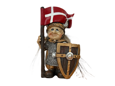 Viking with Danish flag and shield