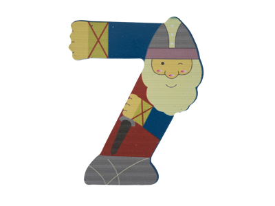 Wooden Number Viking 7