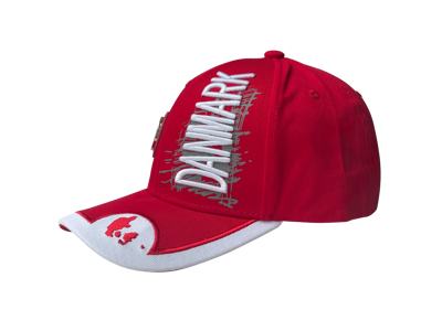 Cap, Denmark Metal Flag, Red
