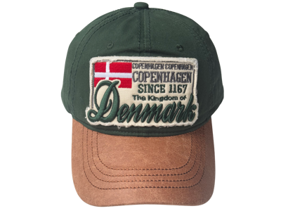 Cap, Copenhagen Denmark, Green/Brown