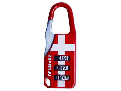 Suitcase Lock Danish Flag