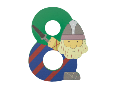 Wooden Number Viking 8