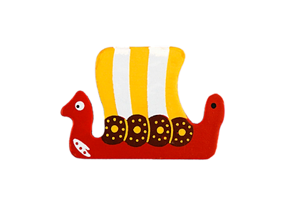 Magnet Viking Ship Yellow And Red