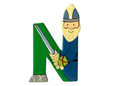 Wooden Letter Viking N