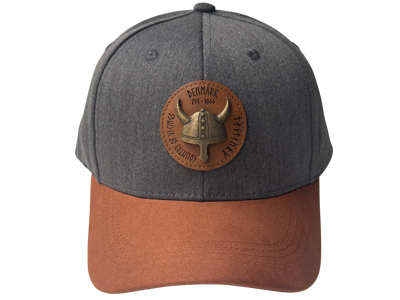 Cap, Metal Viking Helmet Leather Patch, Denim Blue