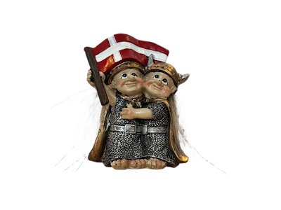Viking couple with Danish flag