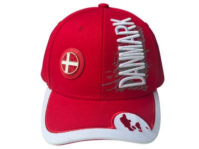 Cap, Denmark Metal Flag, Red
